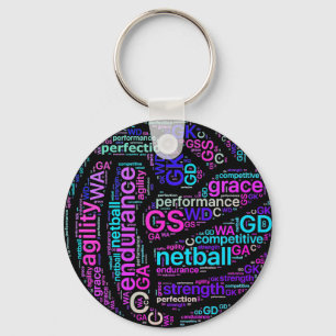 Ball Design Inspirational Netball Key Ring