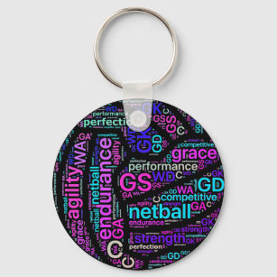 Ball Design Inspirational Netball Key Ring