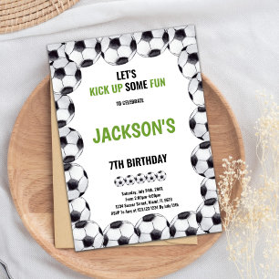 Ball Fram Soccer Birthday Invitations