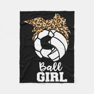 Ball Girl Funny Soccer Volleyball Player Fleece Blanket
