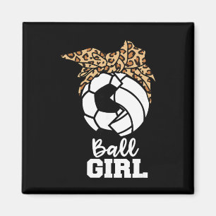 Ball Girl Funny Soccer Volleyball Player Magnet