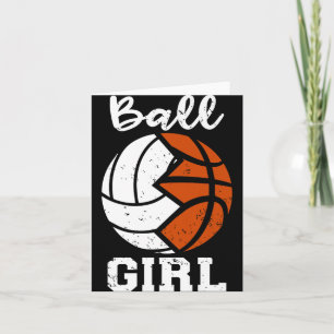 Ball Girl Funny Volleyball Basketball Girl Premium Card