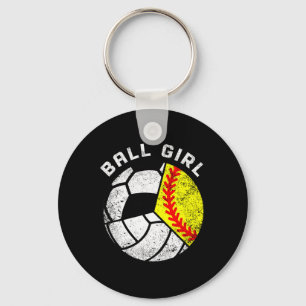 Ball Girl Softball Volleyball Soccer Funny Triple Key Ring