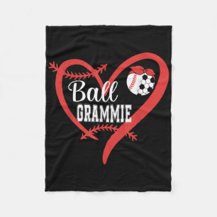 Ball Grammie Baseball Soccer Player Heart Love  Fleece Blanket