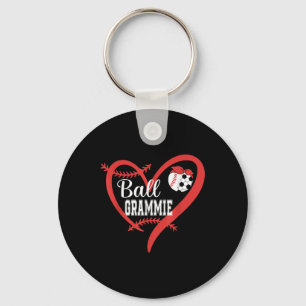 Ball Grammie Baseball Soccer Player Heart Love Key Ring