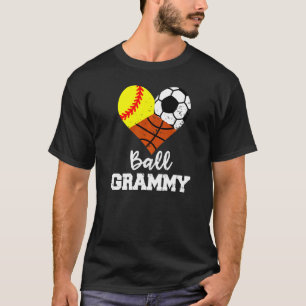 Ball Grammy Heart  Softball Soccer Basketball Gram T-Shirt
