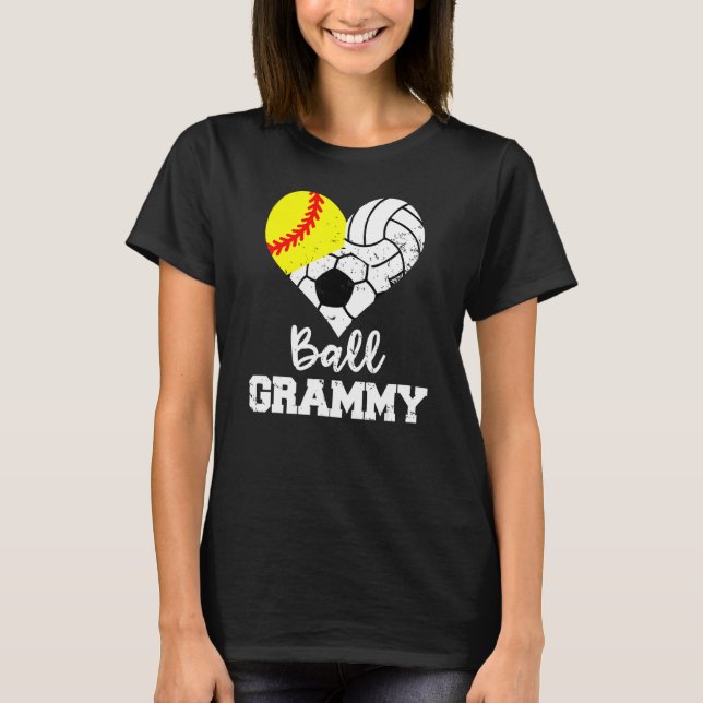 Ball Grammy Heart  Softball Volleyball Soccer Gram T-Shirt (Front)
