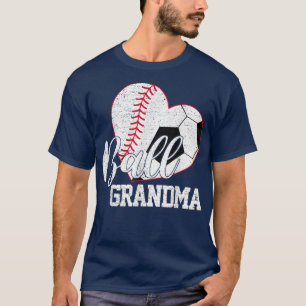 Ball Grandma Both of Soccer Baseball Gifts Women M T-Shirt