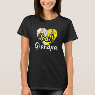 Ball Grandpa Baseball Softball Sports Grandfather T-Shirt