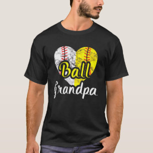 Ball Grandpa Baseball Softball Sports Grandfather T-Shirt