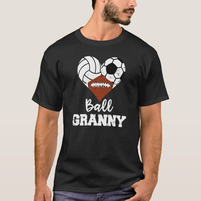 Ball Granny Heart  Volleyball Soccer Football Gran T-Shirt (Front)