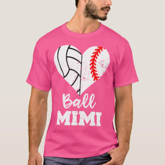 Ball Mimi Funny Baseball Volleyball Heart T-Shirt