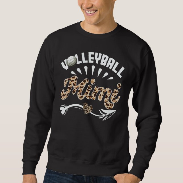 Ball Mom Mother's Day  Volleyball Mimi Leopard Sweatshirt (Front)