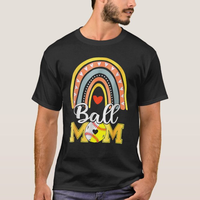 Ball Mom Rainbow Mom Mother Mother s Day 2023 T-Shirt (Front)