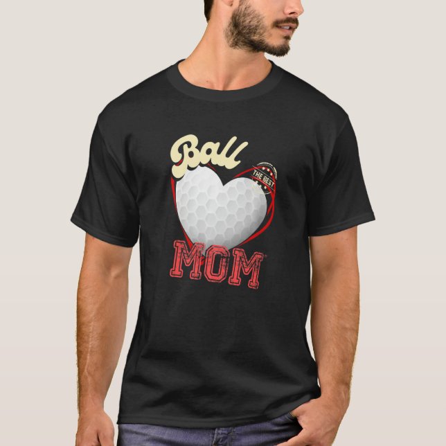 Ball Mom Womens Cheer Golfer Mom Mother's Day Golf T-Shirt (Front)