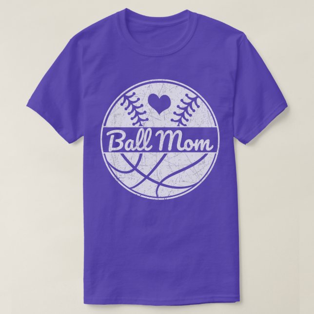 Ball Mum Baseball Basketball Love Softball Mum T-Shirt (Design Front)