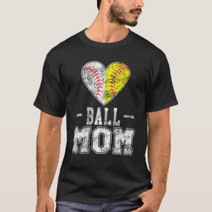 Ball Mum Baseball Softball Heart Sport 4 T-Shirt