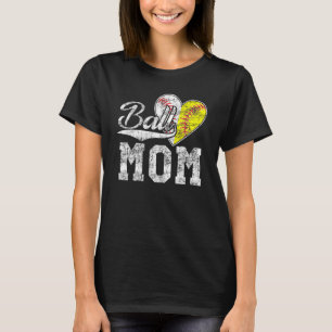 Ball Mum Baseball Softball Heart Sport T-Shirt