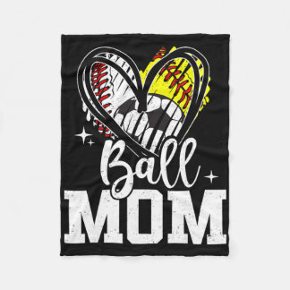 Ball Mum Baseball Softball Soccer Mum  Fleece Blanket