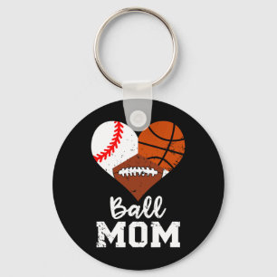 Ball Mum Fun Baseball Football Basketball Mum Key Ring