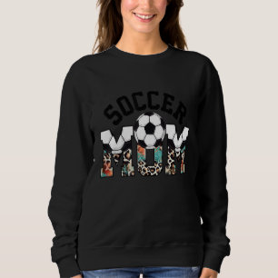Ball Mum Funny Soccer Mum Leopard Mother's Day Sweatshirt