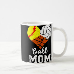 Ball Mum Funny Softball Volleyball Basketball Mum Coffee Mug