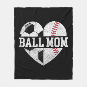 Ball Mum  Heart Fun Baseball Soccer Mum  Fleece Blanket