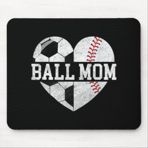 Ball Mum  Heart Fun Baseball Soccer Mum  Mouse Pad