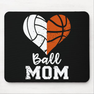 Ball Mum Heart Fun Volleyball Basketball Mum Mouse Pad