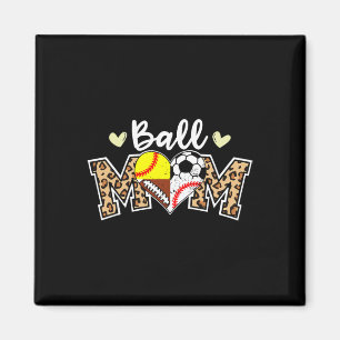 Ball Mum Leopard Soccer Football Baseball Softball Magnet