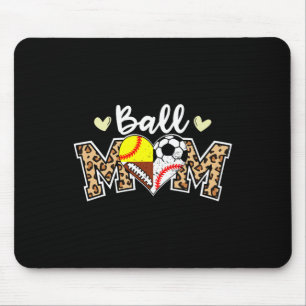 Ball Mum Leopard Soccer Football Baseball Softball Mouse Pad