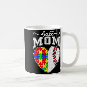 Ball mum mama autism awareness day baseball heart coffee mug