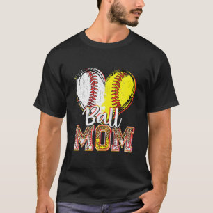 Ball Mum Mother's Day Tee Baseball Softbal Mum Leo