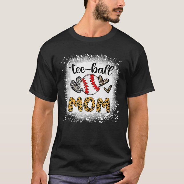 Ball Mum Mother's Day Tee Teeball Mum Leopard Funn (Front)
