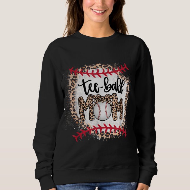Ball Mum Mother's Day Tee Teeball Mum Leopard Funn (Front)