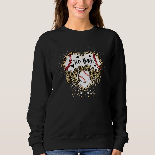 Ball Mum Mother's Day Tee Teeball Mum Leopard Funn (Front)