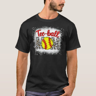 Ball Mum Mother's Day Teeball Mum Leopard Sports T-Shirt