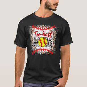 Ball Mum Mother's Day Teeball Mum Leopard Sports T-Shirt