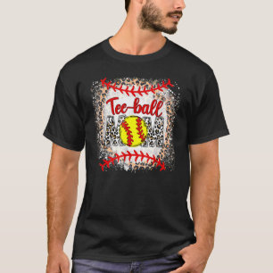 Ball Mum Mother's Day Teeball Mum Leopard Sports T-Shirt