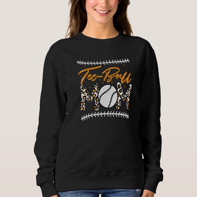 Ball Mum Mother's Day Teeball Mum Leopard Sweatshirt (Front)