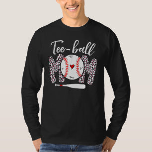 Ball Mum Mother's Day Teeball Mum Pink Leopard Fun T-Shirt