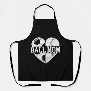 Ball Mum Shirt Heart Funny Baseball Soccer Mum Apron