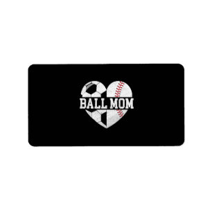 Ball Mum Shirt Heart Funny Baseball Soccer Mum Label
