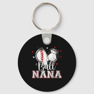 Ball nana baseball soccer heart nana of both key ring