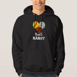 Ball Nanny Heart  Softball Volleyball Basketball N Hoodie