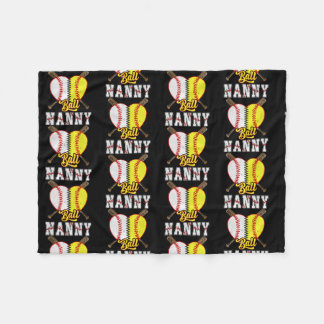 Ball Nanny Softball Baseball Lovers Funny Fleece Blanket