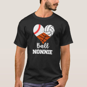 Ball Nonnie Heart Baseball Volleyball Basketball N T-Shirt