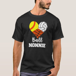 Ball Nonnie Heart Softball Volleyball Basketball N T-Shirt