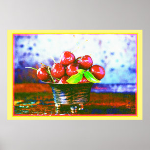 "Ball Of Cherries Fruit" Cute Photo. Buy Now Poster