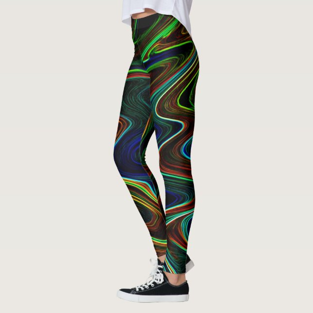 Ball of coloured wool rolled out, what does it do? leggings (Left)